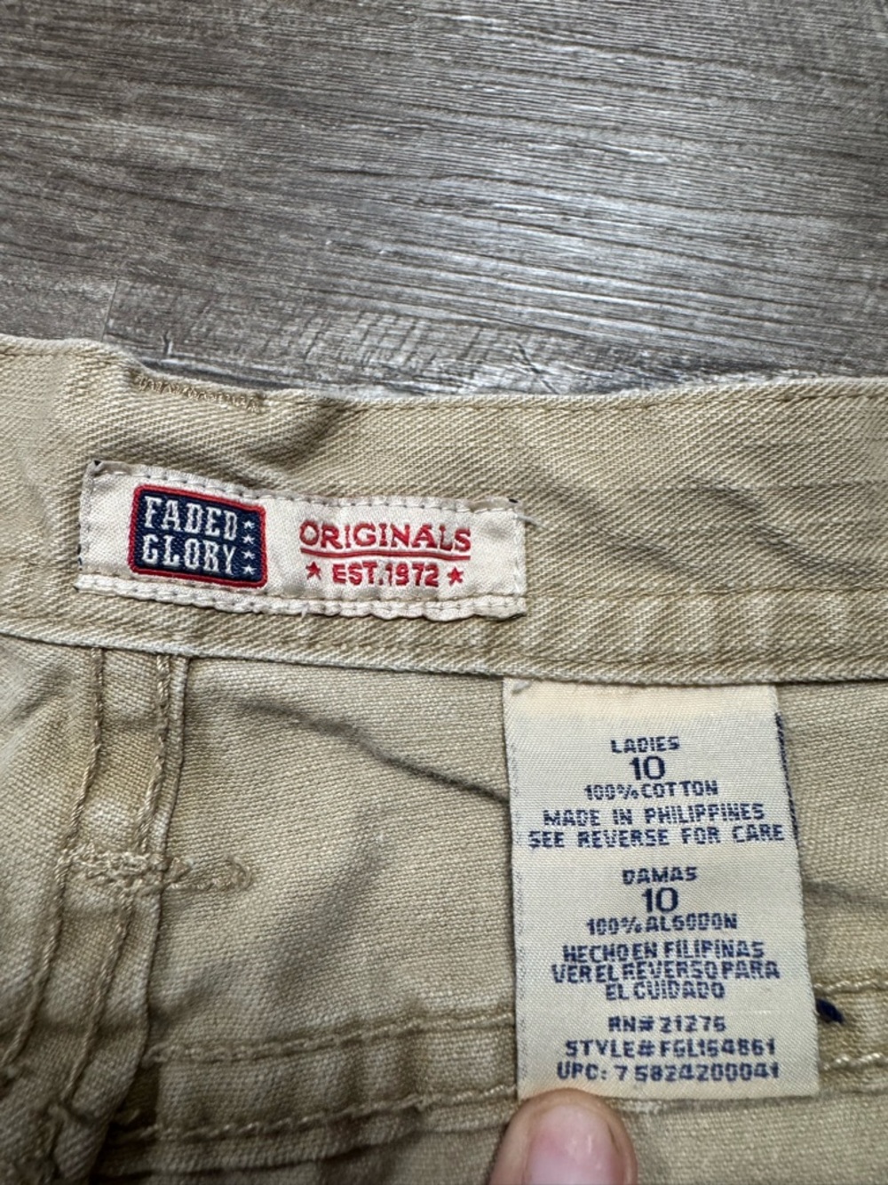 Faded Glory Vintage 100% Cotton High Waist Shorts Size 10 - Picture 4 of 6